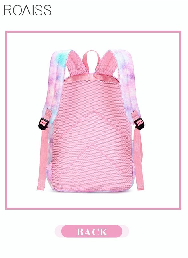 roaiss - 3PCS Stylish Girls School Backpack with Galaxy Print Fits 15 Inch Laptop Insulated Lunch Bag for Teens Boys and Kids Multicolor(School Bag + Lunch Box Bag + Pen Bag) - Image 1
