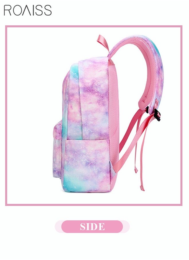 roaiss - 3PCS Stylish Girls School Backpack with Galaxy Print Fits 15 Inch Laptop Insulated Lunch Bag for Teens Boys and Kids Multicolor(School Bag + Lunch Box Bag + Pen Bag) - Image 1