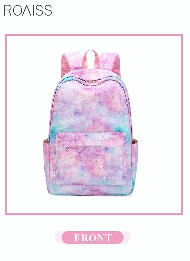 roaiss - 3PCS Stylish Girls School Backpack with Galaxy Print Fits 15 Inch Laptop Insulated Lunch Bag for Teens Boys and Kids Multicolor(School Bag + Lunch Box Bag + Pen Bag) - Image 1