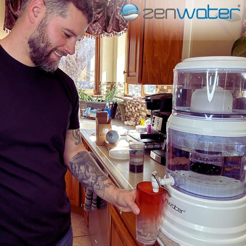 ZENWATER فلتر استبدال الكارترج المعدني الأصلي ذو 5 مراحل - حصريًا لنظام تصفية الجاذبية لزن ووتر - ترطيب نظيف وغني بالمعادن - Image 5