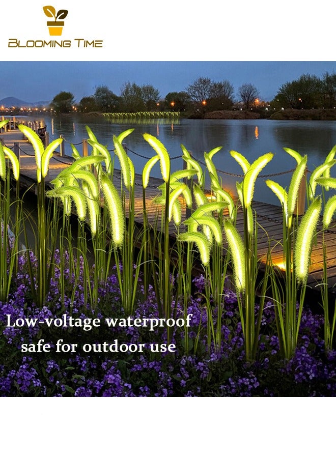 BLOOMING TIME Two Solar Dog Tail Grass Lights, Outdoor Waterproof Courtyard Garden Lawn Lights, Simulation Dog Tail Atmosphere, Decorative Ground Plug Landscape Lights - Image 1