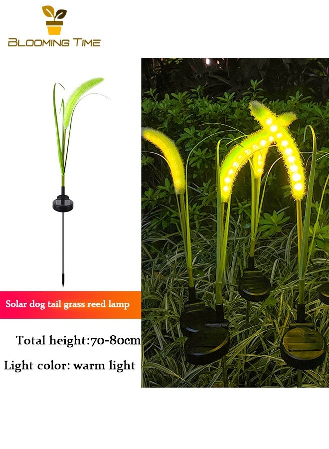 BLOOMING TIME Two Solar Dog Tail Grass Lights, Outdoor Waterproof Courtyard Garden Lawn Lights, Simulation Dog Tail Atmosphere, Decorative Ground Plug Landscape Lights - Image 4