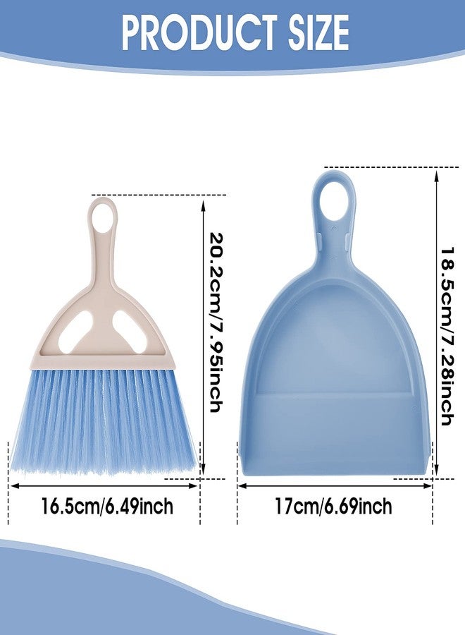 cobee Small Broom and Dustpan Cleaning Set, Mini Whisk Dustpan and Brush with Handle Portable Table Top Dust Pan Dining Table Crumb Sweeper Cleaning Tools with Soft Bristles for Housekeeping(Blue) - Image 5