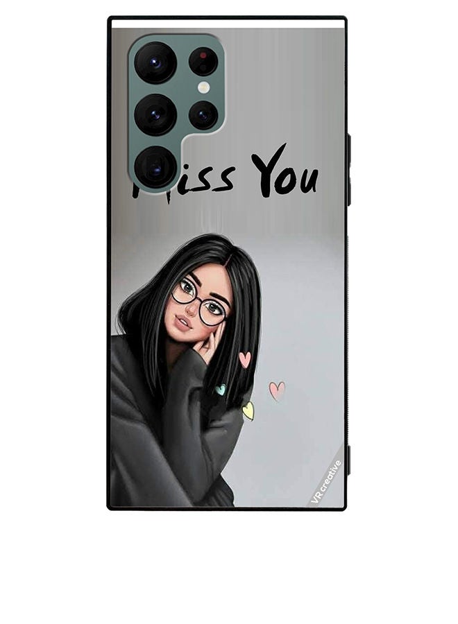 VR CREATIVE Protective Case Cover For Samsung Galaxy S22 Ultra 5G Girl Miss You Design Multicolour - Image 1