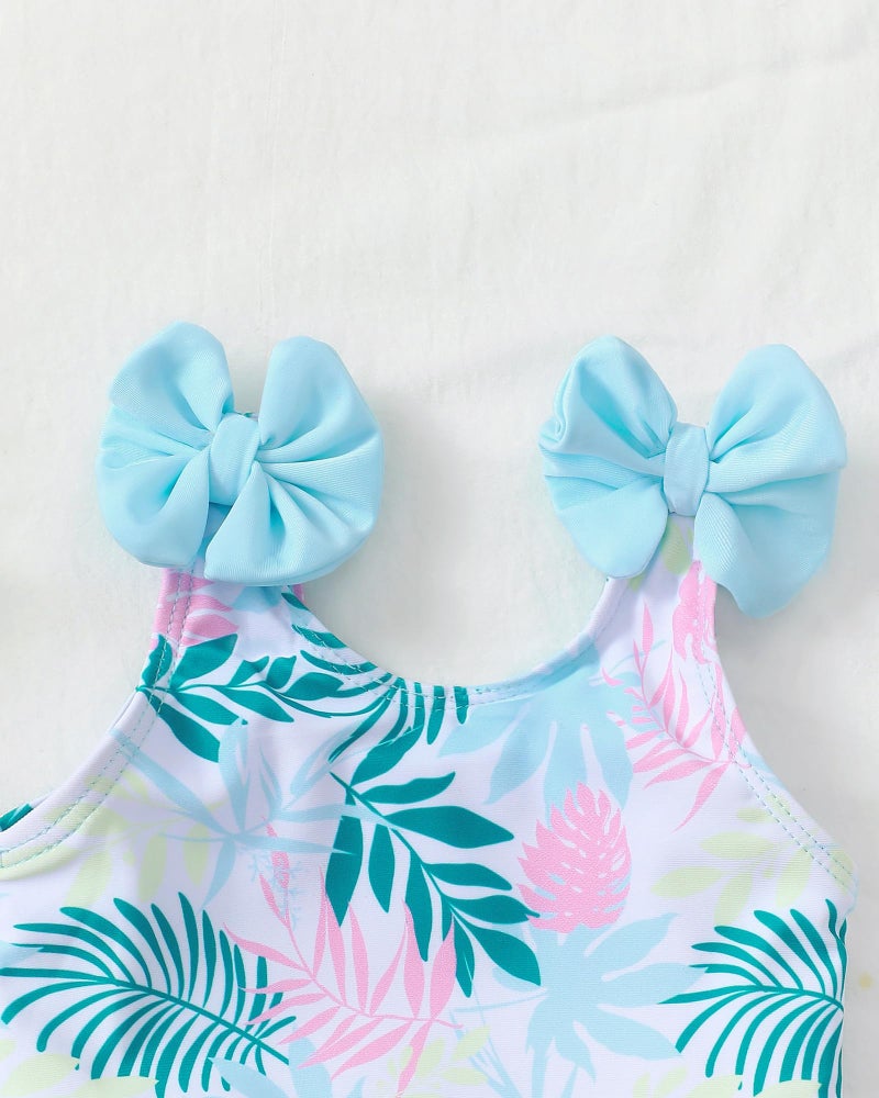 Mioglrie Toddler Swimsuit Girl 2t 3t Swimsuit Girls Toddler Bathing Suit Girl Beach Swim Suit Two Piece Blue Hawaiian Bikini Swimwear Tankini Set - Image 5