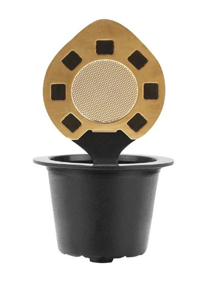 نيبمينينت غلاف كبسولات قهوة قابل لإعادة الاستخدام والملء أسود/ذهبي