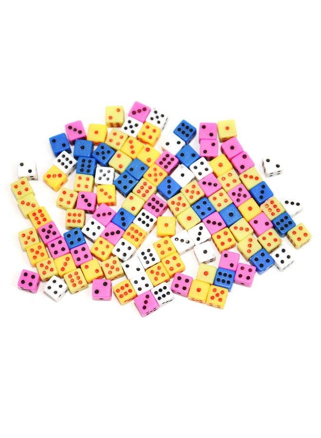 Smartdealspro SmartDealsPro 100 Assorted 1/5" 5mm D6 Mini Dice Game Dot Square Dice Set - Image 3
