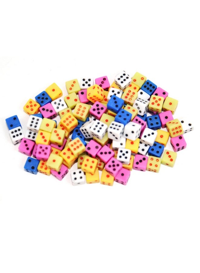 Smartdealspro SmartDealsPro 100 Assorted 1/5" 5mm D6 Mini Dice Game Dot Square Dice Set - Image 5