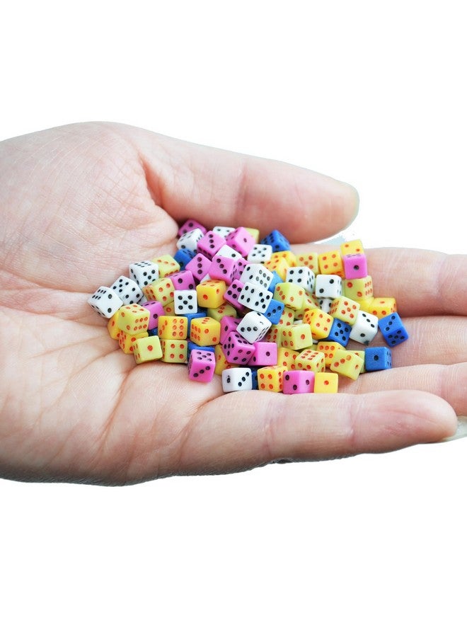 Smartdealspro SmartDealsPro 100 Assorted 1/5" 5mm D6 Mini Dice Game Dot Square Dice Set - Image 1