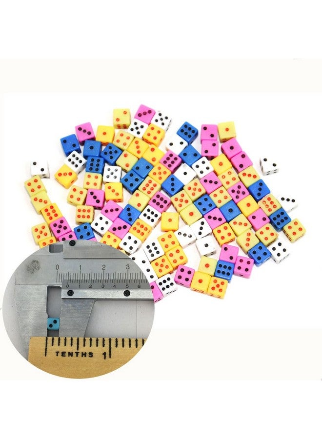Smartdealspro SmartDealsPro 100 Assorted 1/5" 5mm D6 Mini Dice Game Dot Square Dice Set - Image 2