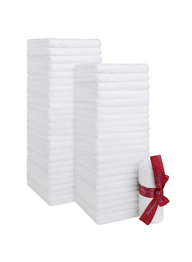 SHOWSTOPPER HOMEXCEL Microfiber Washcloths 50 Pack, Highly Absorbent and Soft Face Towel, Multi-Purpose White Wash Cloths for Bathroom, Hotel, Spa, Gym, and Kitchen, 12x12 Inch - Image 1