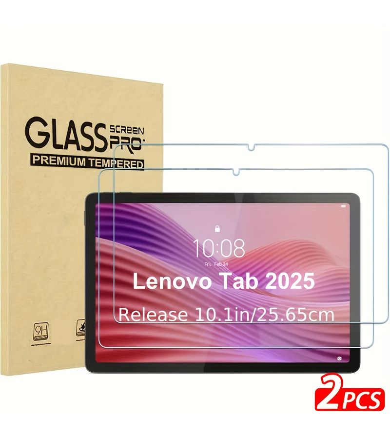 Tempered Glass Screen Protector 2 Pack for Lenovo 10.1 Inch Tab 2025 Model - Image 1