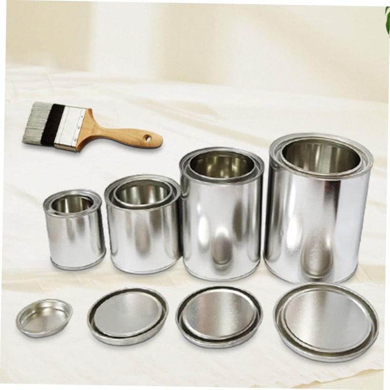5Pcs Metal Paint Can Set Multipurpose Tinplate Oil Paint Containers Lids Handheld Sealing Buckets for Leftover Pigment Storage for DIY Projects - Image 4