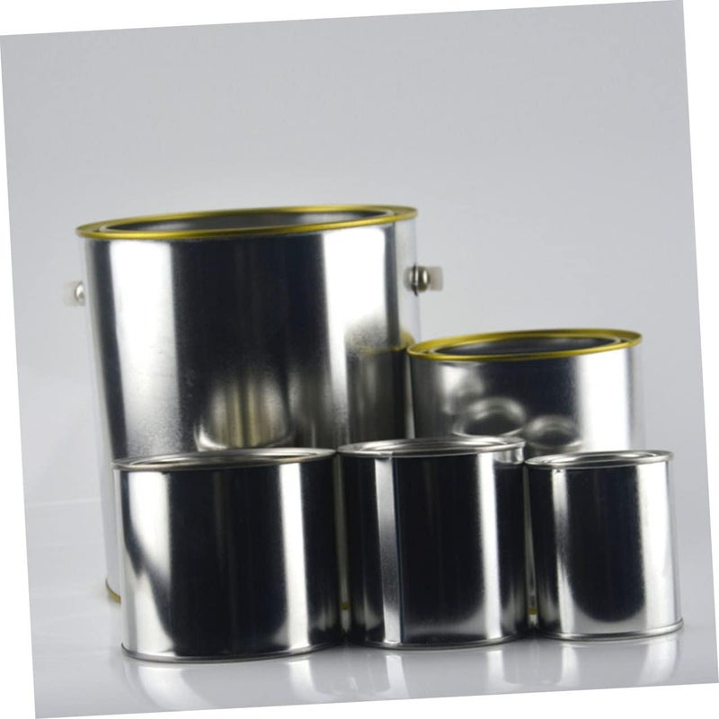 5Pcs Metal Paint Can Set Multipurpose Tinplate Oil Paint Containers Lids Handheld Sealing Buckets for Leftover Pigment Storage for DIY Projects - Image 5