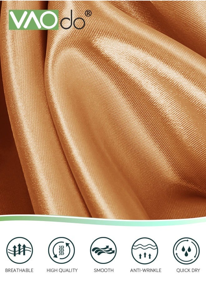 VAOdo 2Pcs Satin Pillowcase Set Soft Breathable for hair and skin Pillow Cover (51*102CM Orange)  - Image 4