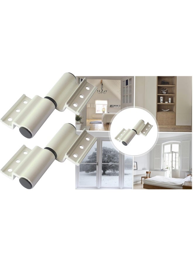 ROBUSTLINE Pack Of 2 Aluminium Flag Type Hinges 60Mm With Screw Beige Lw 710 Duty 360 Degree Rotation Angle With Removable Pin 