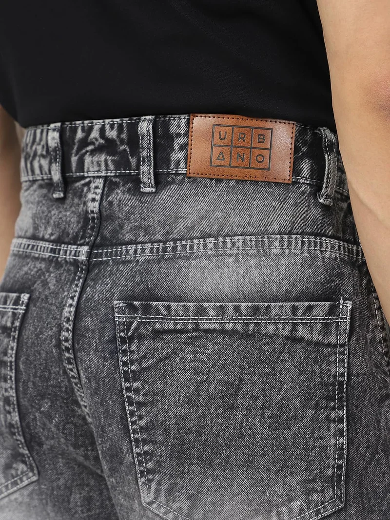 Urbano Fashion  Urbano Fashion Men's Grey Loose Baggy Fit Washed Cargo Jeans with 7 Pockets Non-Stretchable  | Best Price UAE