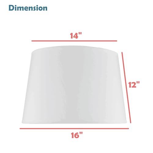 Aspen Creative 32020 Transitional Hardback Empire Shape Spider Construction Lamp Shade in White, 16" wide (14" x 16" x 12") - Image 4