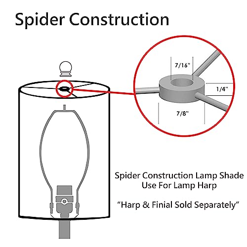 Aspen Creative 32020 Transitional Hardback Empire Shape Spider Construction Lamp Shade in White, 16" wide (14" x 16" x 12") - Image 5