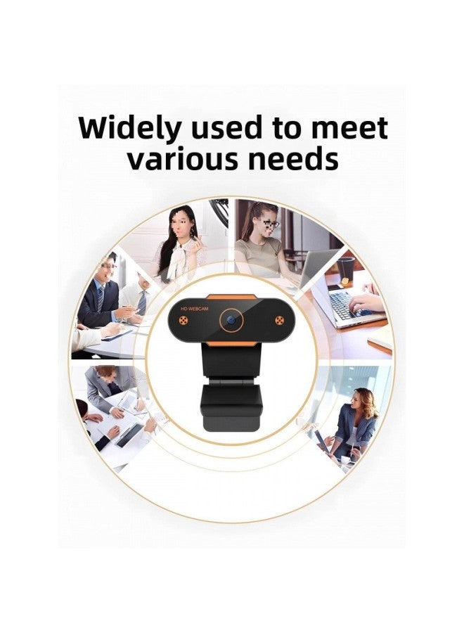 Computer Camera Desktop Home Notebook External Live HD With Microphone Microphone Integrated External-Colour:Orange ★ Full Hd 1080p 【auto Focus + Built-in Microphone】 - Image 5