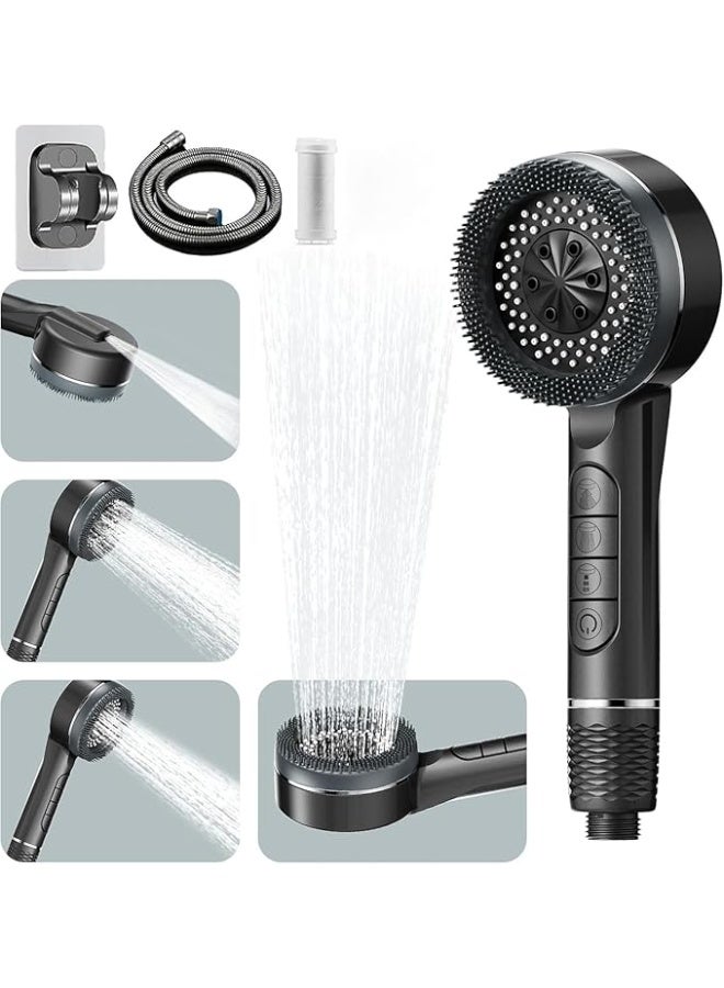 DUNISO DUNISO Filtered Shower Head with Handheld, High Pressure 5 Spray Mode Showerhead,Showerhead with Shower Bracket，Easy to Install，for Dry Hair& Skin - Image 1