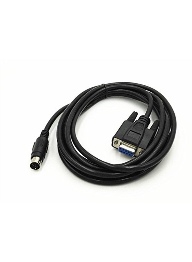 XJS 8P Mini Din Male to Female DB9 RS232 PLC Programming Adapter Cable 10Ft (DB9 RS232)