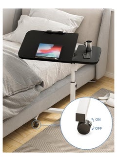 XICEN Lifting and Rotating Laptop Desk，Adjustable laptop table, adjustable standing table with wheels, 60*40cm for sofa, bedside, coffee table (black)  - Image 4