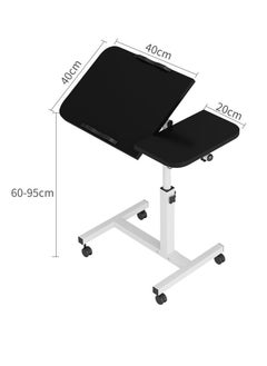 XICEN Lifting and Rotating Laptop Desk，Adjustable laptop table, adjustable standing table with wheels, 60*40cm for sofa, bedside, coffee table (black)  - Image 3
