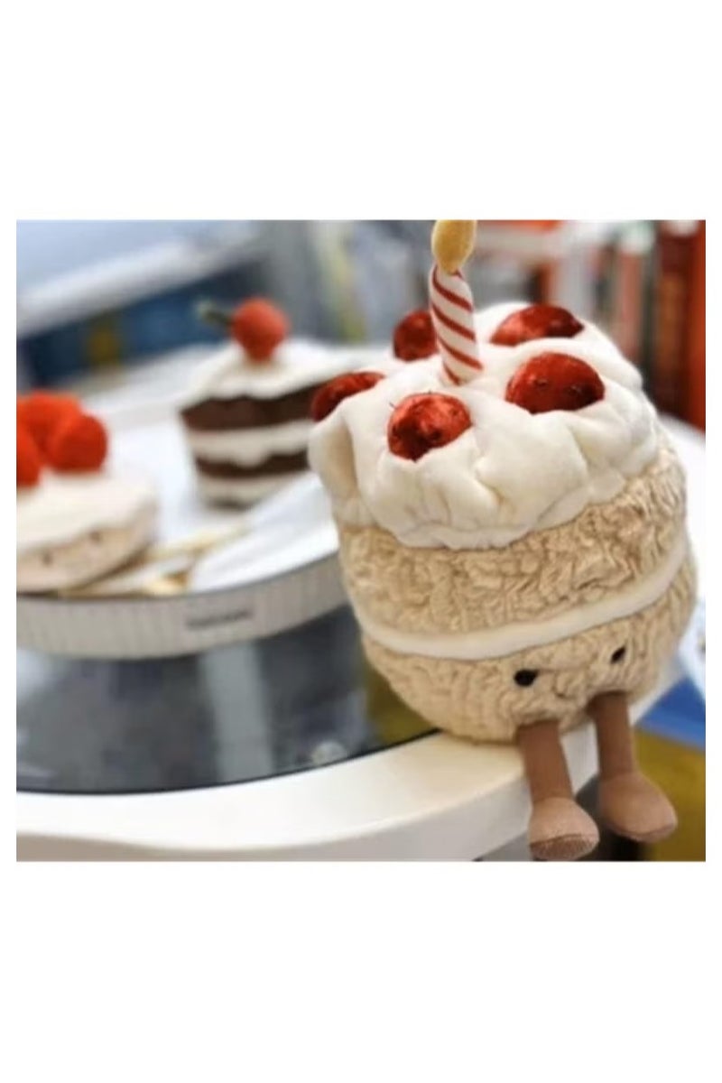 هالامين لعبة محشوة موزونة، دمية كعكة عيد ميلاد 12 بوصة، وسادة كعكة بابتسامة لطيفة، حيوانات محشوة، لعبة محشوة طعام ناعمة مضحكة كهدية لأعياد ميلاد الأطفال - Image 5