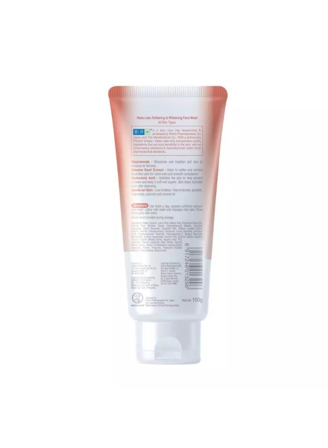 Hada Labo Soft & White Face Wash 100g, Softening & Brightening Facial Cleanser with Resveratrol, Sesame Seed Extract & Hyaluronic Acid - Image 3