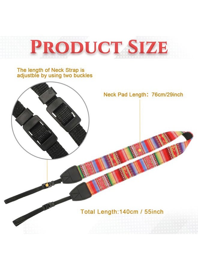 Saintrygo 4 Pcs Vintage Camera Straps for Photographers Woven Adjustable Universal Neck Shoulder Crossbody Strap Quick Release for All DSLR SLR Camera, Photographer Gift for Men Women, 4 Styles - Image 2