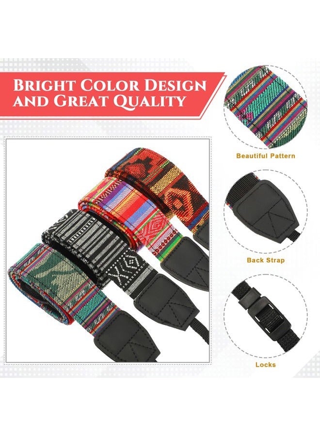 Saintrygo 4 Pcs Vintage Camera Straps for Photographers Woven Adjustable Universal Neck Shoulder Crossbody Strap Quick Release for All DSLR SLR Camera, Photographer Gift for Men Women, 4 Styles - Image 3