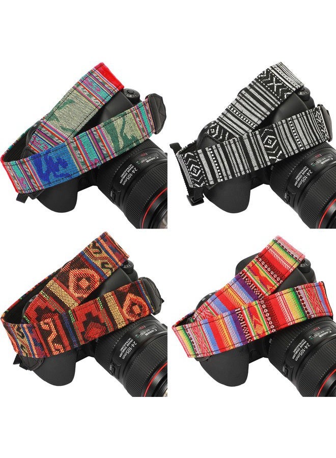 Saintrygo 4 Pcs Vintage Camera Straps for Photographers Woven Adjustable Universal Neck Shoulder Crossbody Strap Quick Release for All DSLR SLR Camera, Photographer Gift for Men Women, 4 Styles - Image 1