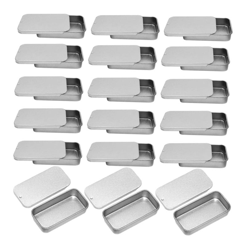 Baluue 18pcs Rectangular Tinplate Cans 8CM with Lids for Lip Balm Candies Jewelry Sturdy Frosted Safe Storage - Image 2