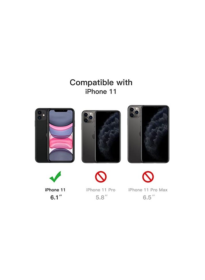 JETech 5 in 1 Case for iPhone 11 6.1-Inch, with 2-Pack Screen Protector and 2-Pack Camera Lens Protector, Full Coverage Tempered Glass Film, Shockproof Bumper Phone Cover (Black) - Image 2