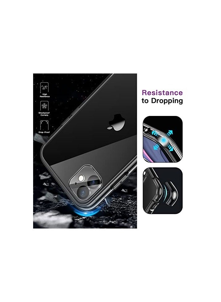 JETech 5 in 1 Case for iPhone 11 6.1-Inch, with 2-Pack Screen Protector and 2-Pack Camera Lens Protector, Full Coverage Tempered Glass Film, Shockproof Bumper Phone Cover (Black) - Image 3