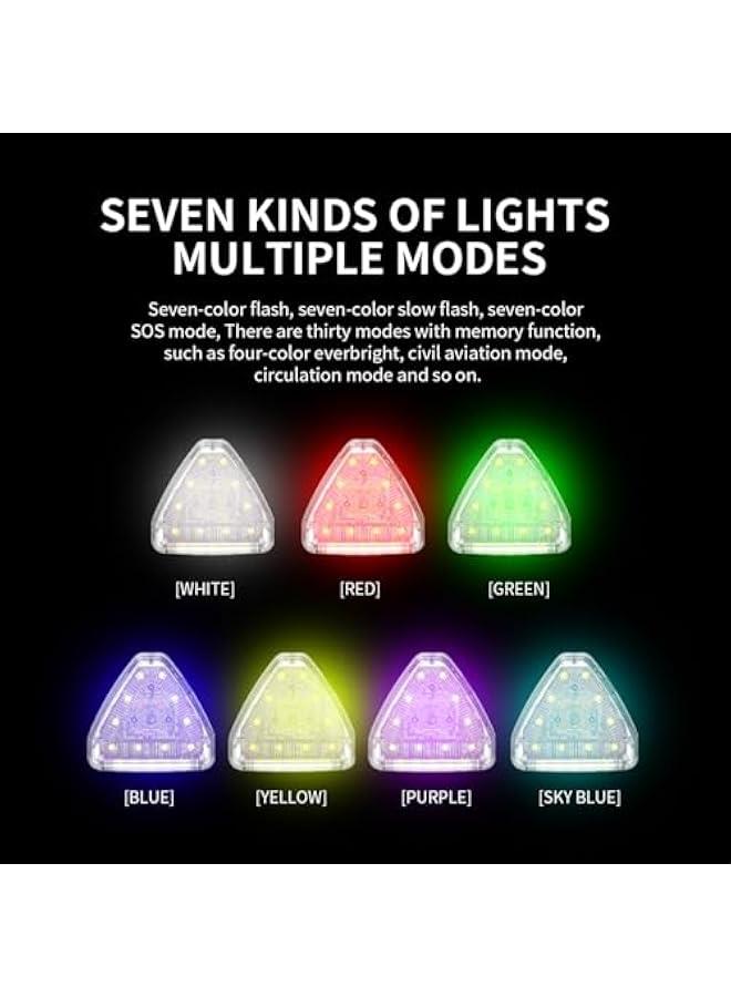 Small Flash Light, 7 Colors Wireless Signal Warning Indicator Lamp Flashing Light for Car, Trucks, Motorcycle, Bike, Vehicles, Drone, Riding, Scooter, Waterproof Anti-Collision Night Signal B  - Image 3