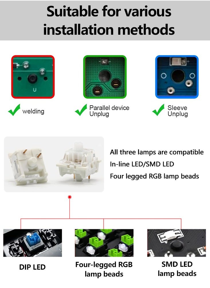 White Silent Switch 3-Pin Linear Tactile Clicky Switches Mechanical Keyboard Low-Noise RGB Gaming Axles  - Image 4