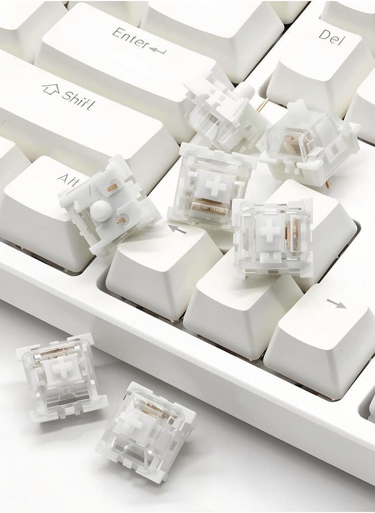 White Silent Switch 3-Pin Linear Tactile Clicky Switches Mechanical Keyboard Low-Noise RGB Gaming Axles  - Image 5