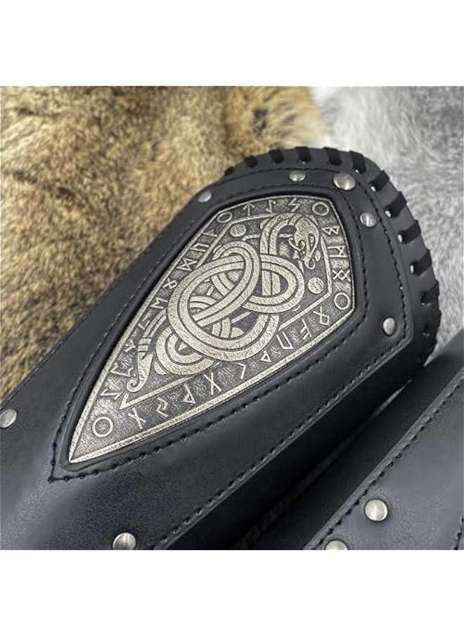 Generic Viking Embossed Dragon Faux Leather Arm Guards, Medieval Vintage Mercenary Arm Bracers, Retro Knight Gauntlets  - Image 5