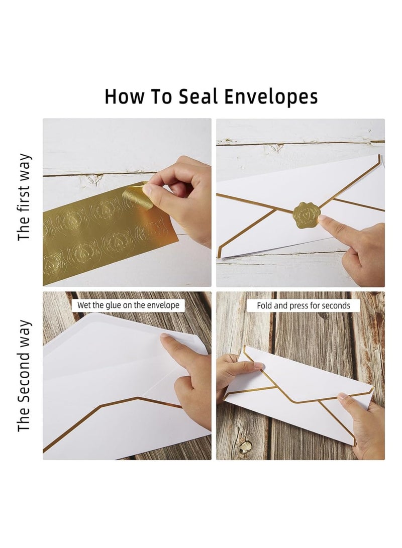 Generic 50 Pack Business Envelopes with Gold Border, Self Seal Standard Envelopes with Gold Stickers for Office, Checks, Letter Mailing, Invoices, 4 1/8 x 9 1/2 Inches  - Image 3