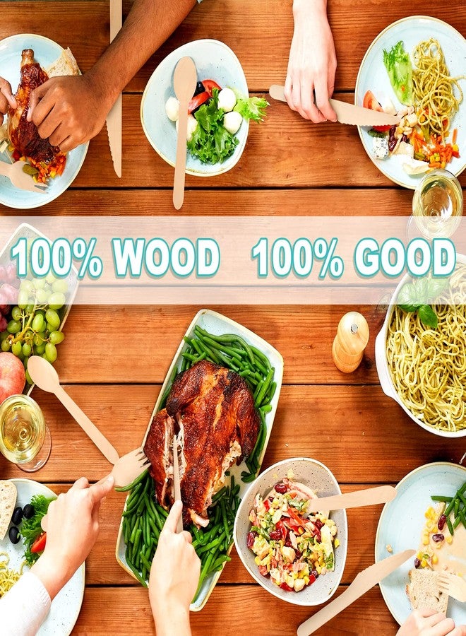 EZYLINKER 500 Wooden Spoons, Disposable Wooden Cutlery Set - Alternative to Plastic, Eco Friendly, Biodegradable, Compostable Cutlery Set - 500 Wooden Spoons Disposable Utensils Set - Image 4