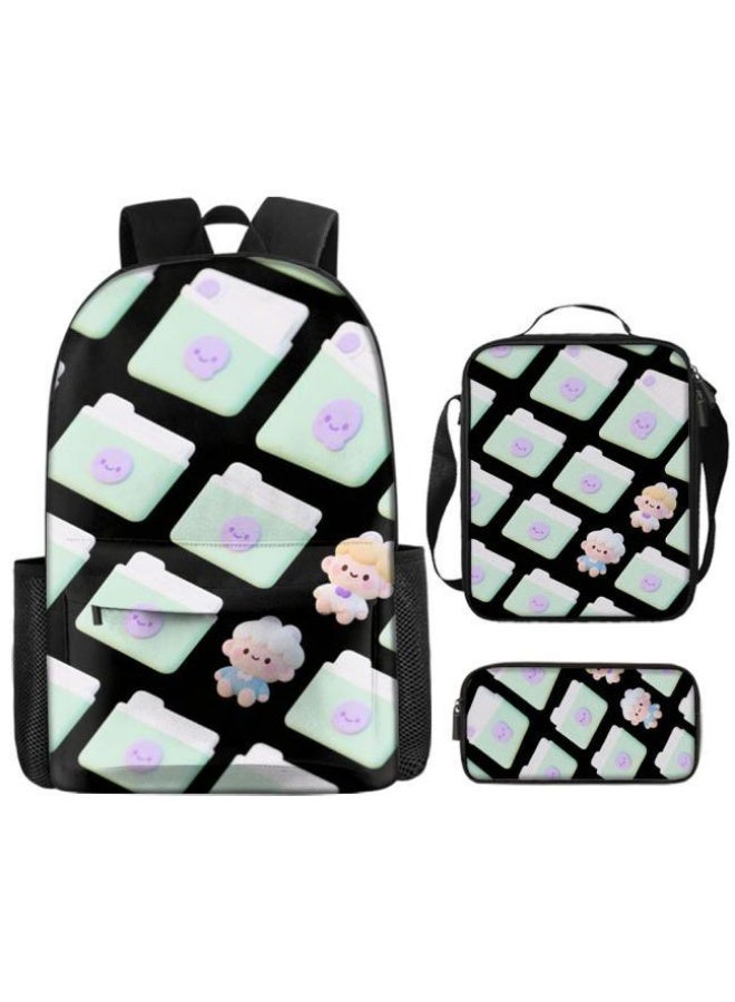 واضح من النار يتعايش اللطف والتطبيق العملي! مجموعة من ثلاث قطع من حقائب الرسوم المتحركة التي يحبها الأطفال والمراهقين (يمكن استخدام الطلاب والأطفال والأصدقاء في النزهات وتسلق الجبال والتعليم وما إلى ذلك) - 88 - Image 4