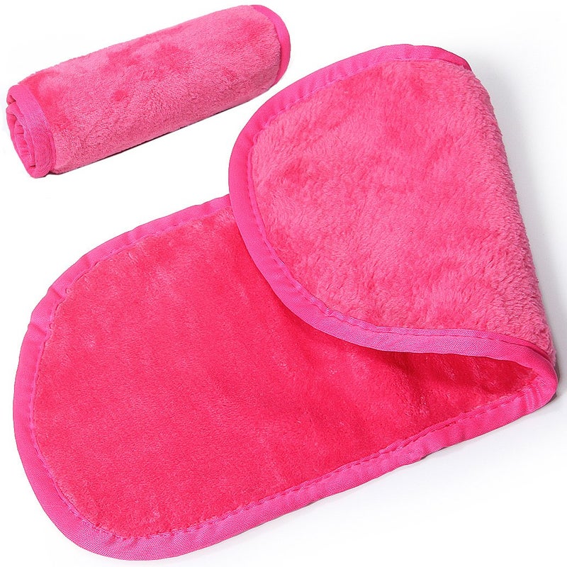 PleasingCare Makeup Remover Cloth Clean Towel, Reusable Facial Cleansing Towel - Chemical Free, Remove Makeup Instantly with Just Water - Money-back Satisfaction Guaranty (1 Rosy)