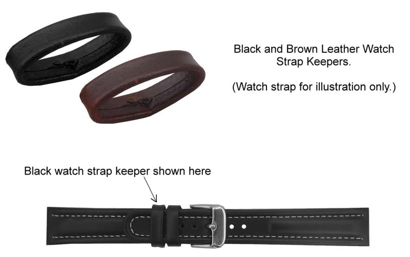 AROA Leather Brown 20mm Loop Watchband Retainer Replace Ring | Watches, Parts Accessories | Wristwatch Bands | Watch Leather Loop Runner For Men Women All Pack of 2 (Brown) 20mm - Image 2