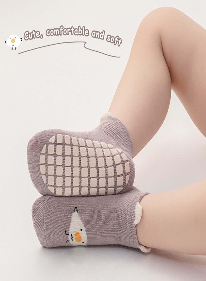 Aeenioy 6 Pairs Baby Socks, Anti Skid Socks for Kids 1-3Years, Cute Cartoon Design, Perfect for Baby Boy and Girl, Gift for New Born Baby, Socks for 1-3 Years Old Toddlers - Image 3