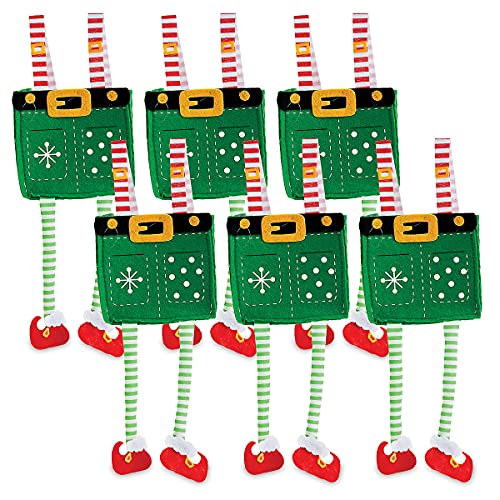 Current Elf Pants Christmas Treat Bags, Set of 6 Gift Bags for Children Holiday Parties Teachers Decorations - Image 2