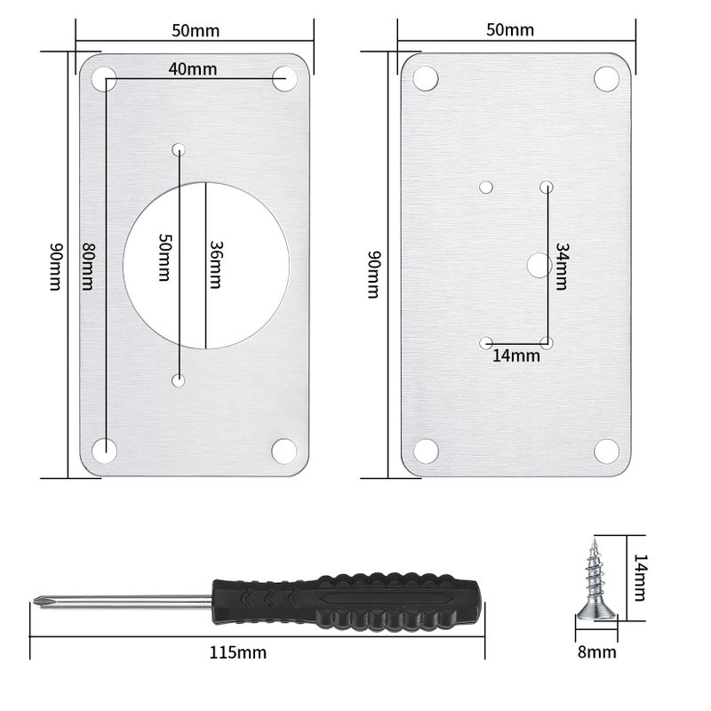 HexinYigjly 8 Pcs Cabinet Hinges Repair Plates, Cabinet Doors Hinge Repair Kit Stainless Steel Furniture Cabinet Drawer Window Repair Plates with Screwdriver - Image 2