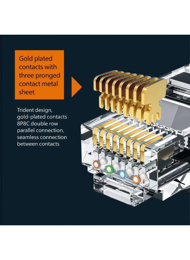 30m CAT6 Ethernet Cable,Ethernet Cable Cat 6 Braided Cat6 Gigabit High Speed 1000Mbps Internet Cable Gold Plated RJ45 Shielded Network LAN Cord,Compatible with PS5 PS4 Xbox One Smart TV Switch Router Wifi Extender Patch Panel 30M(Black) - Image 5