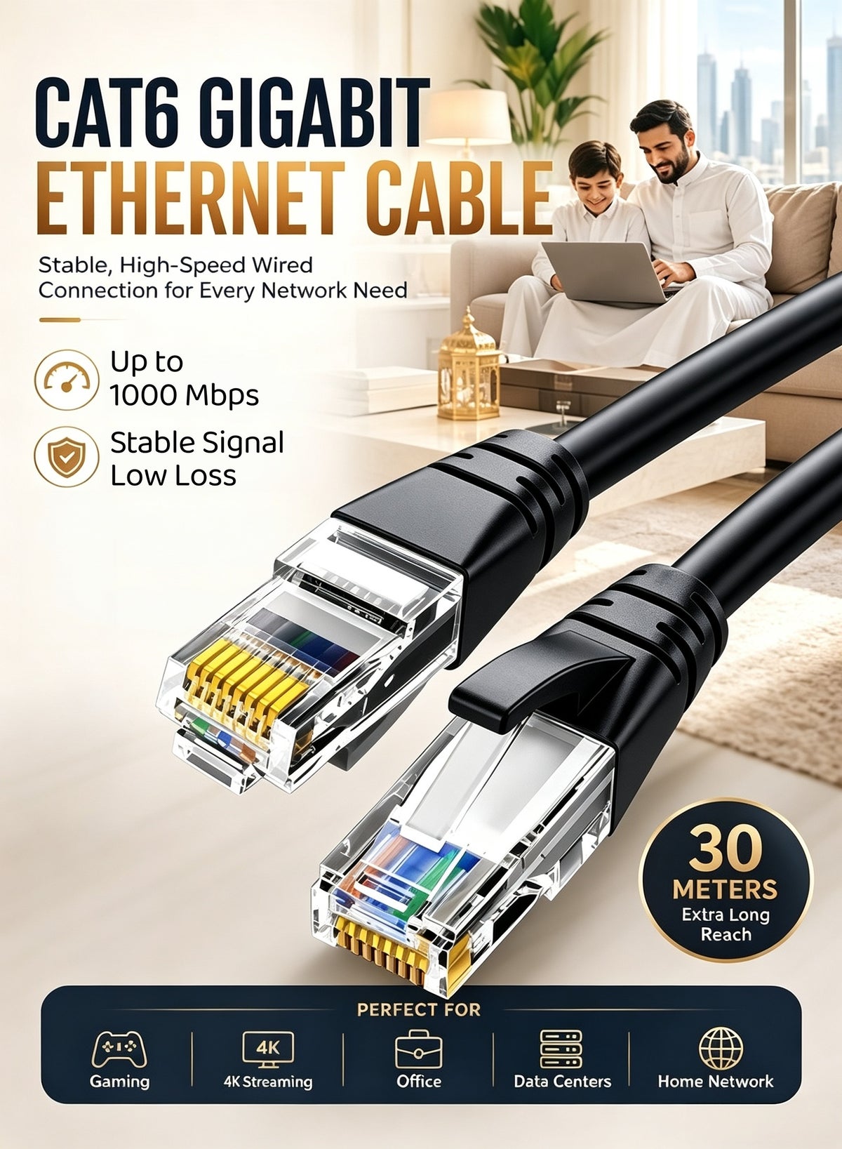 XiuWoo XiuWoo CAT6 Ethernet Cable 30m rj45 30 M ZF3445AD4EAF933562C4AZ